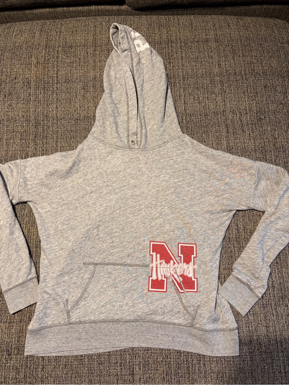 PINK Victorias Secret Nebraska Cornhusker Hoodie Women’s XS Gray